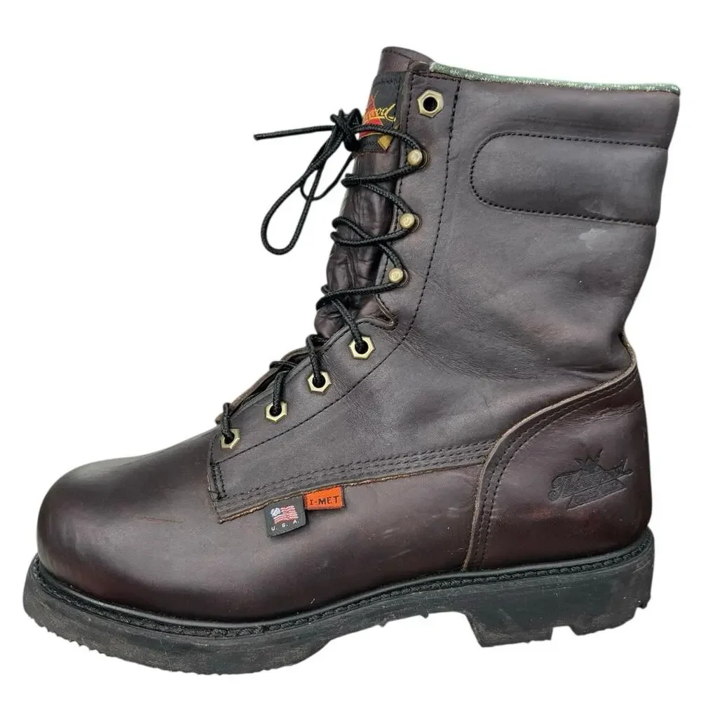 Thorogood Men’s American Heritage Steel Toe Brown Leather Work Boot Size US 8 D